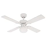 Westinghouse Lighting Vegas Ventilador de Techo, Metal, Acabado en Blanco con aspas Reversibles...