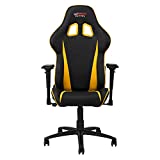 Silla de Oficina Gt Omega Pro Racing Hecha de Cuero, Color Negro y Amarillo.