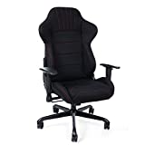Songmics Racing Silla de Escritorio Silla giratoria de Oficina Negro RCG04B
